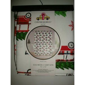 New Cynthia Rowley Shower Curtain Christmas Cars